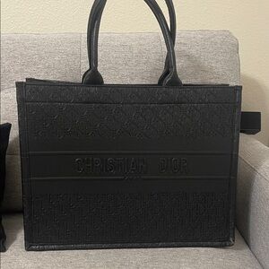 Black Designer book tote Bag